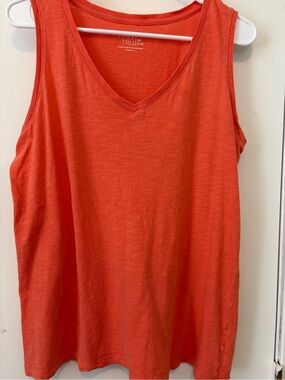 Time and Tru Coral V-Neck Sleeveless Tank Top